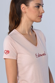 Ecko, Tricou cu decolteu in V Trey, Roz, L Ecko, Tricou cu decolteu in V Trey, Roz, L
