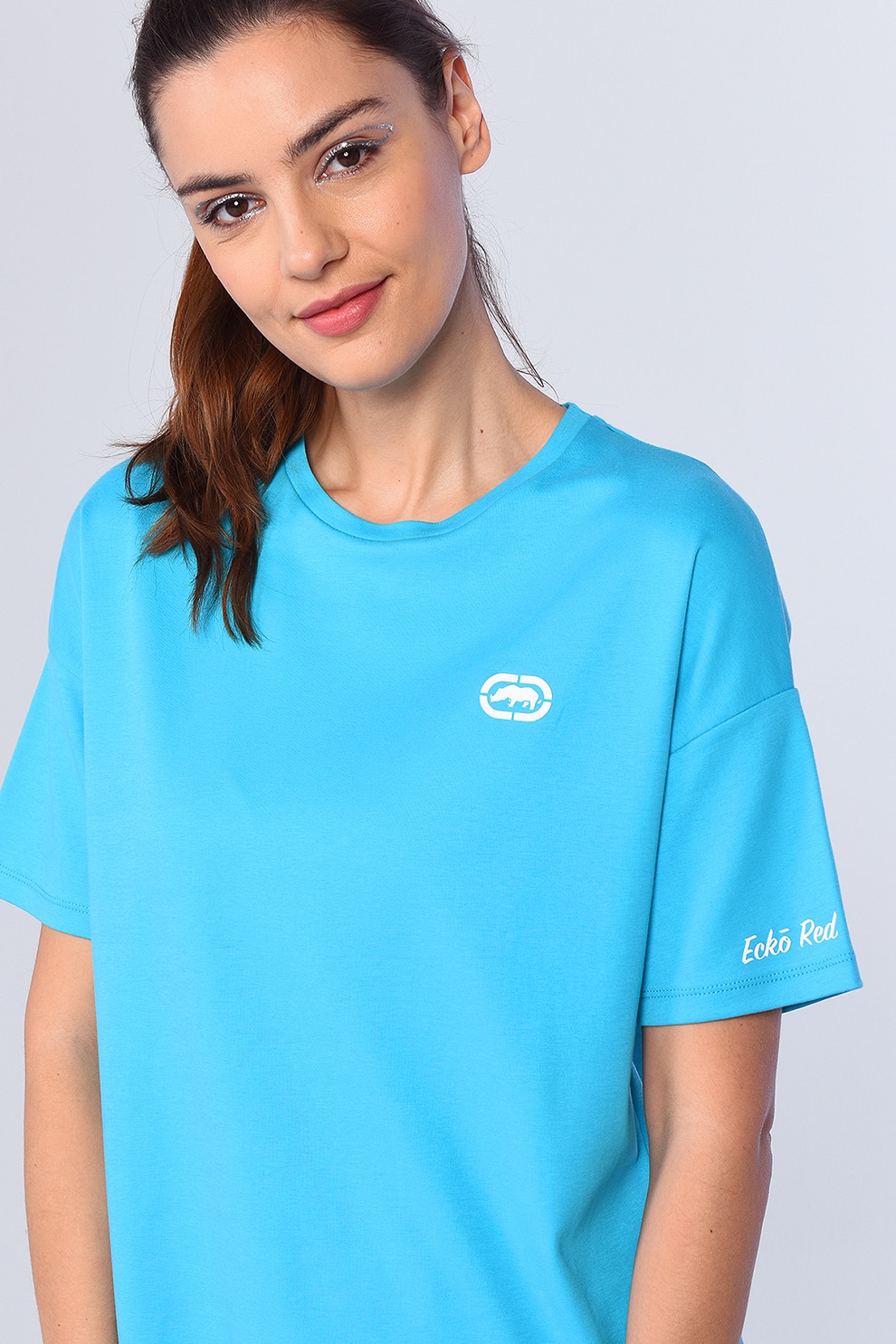 Ecko, Tricou regular fit cu maneci cazute Tail, Albastru