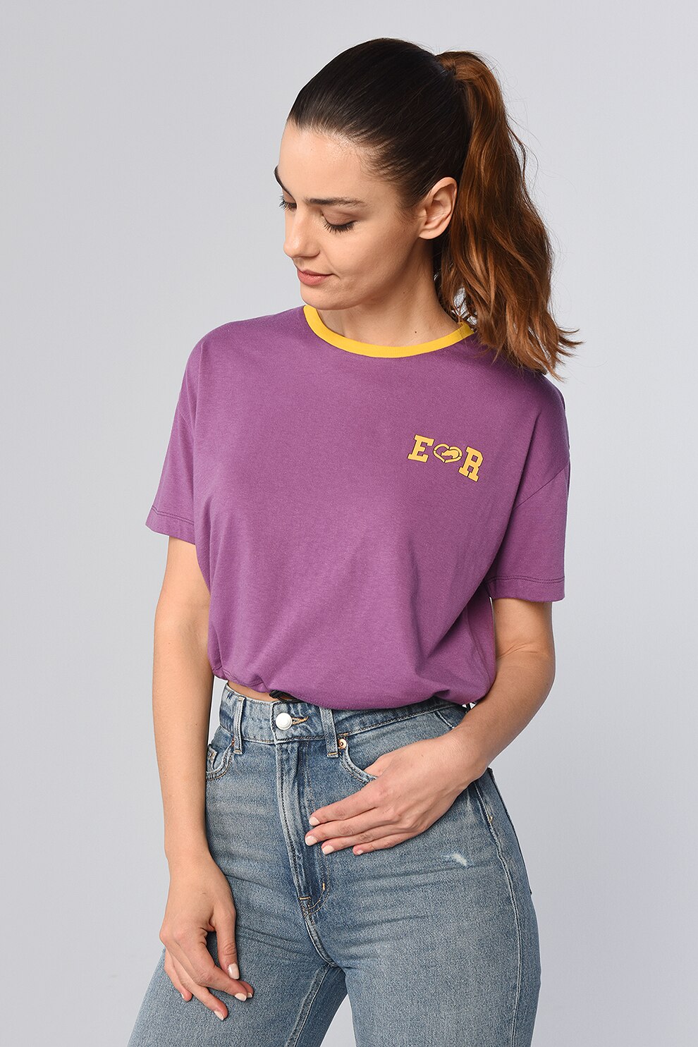 Ecko, Tricou crop regular fit Tavion, Purpuriu