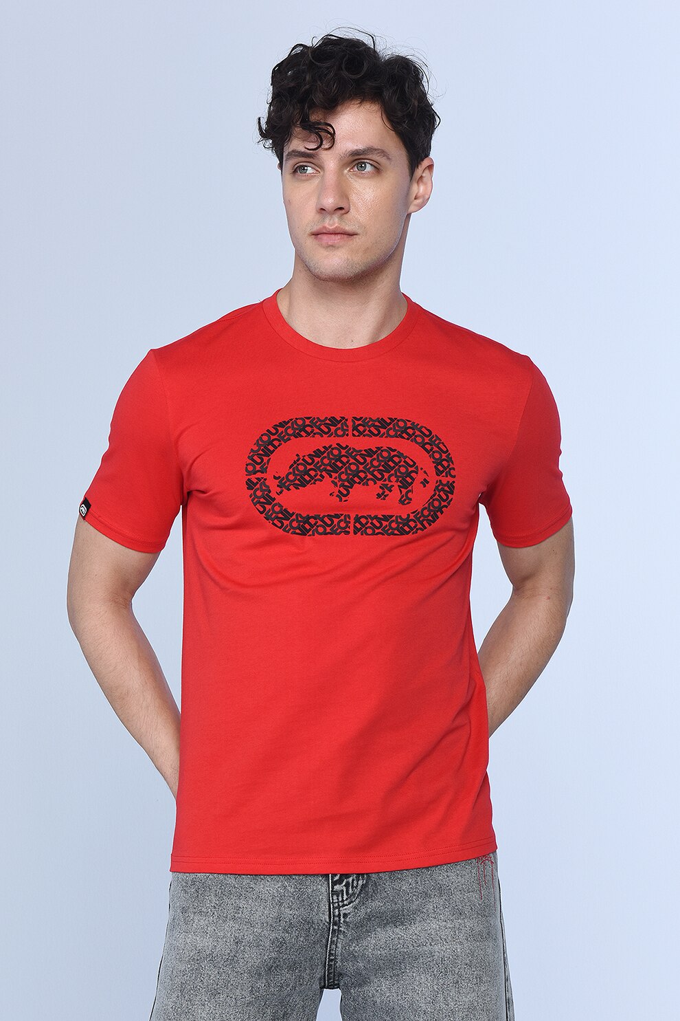 Ecko, Tricou regular fit cu logo Cooper, Rosu/Negru