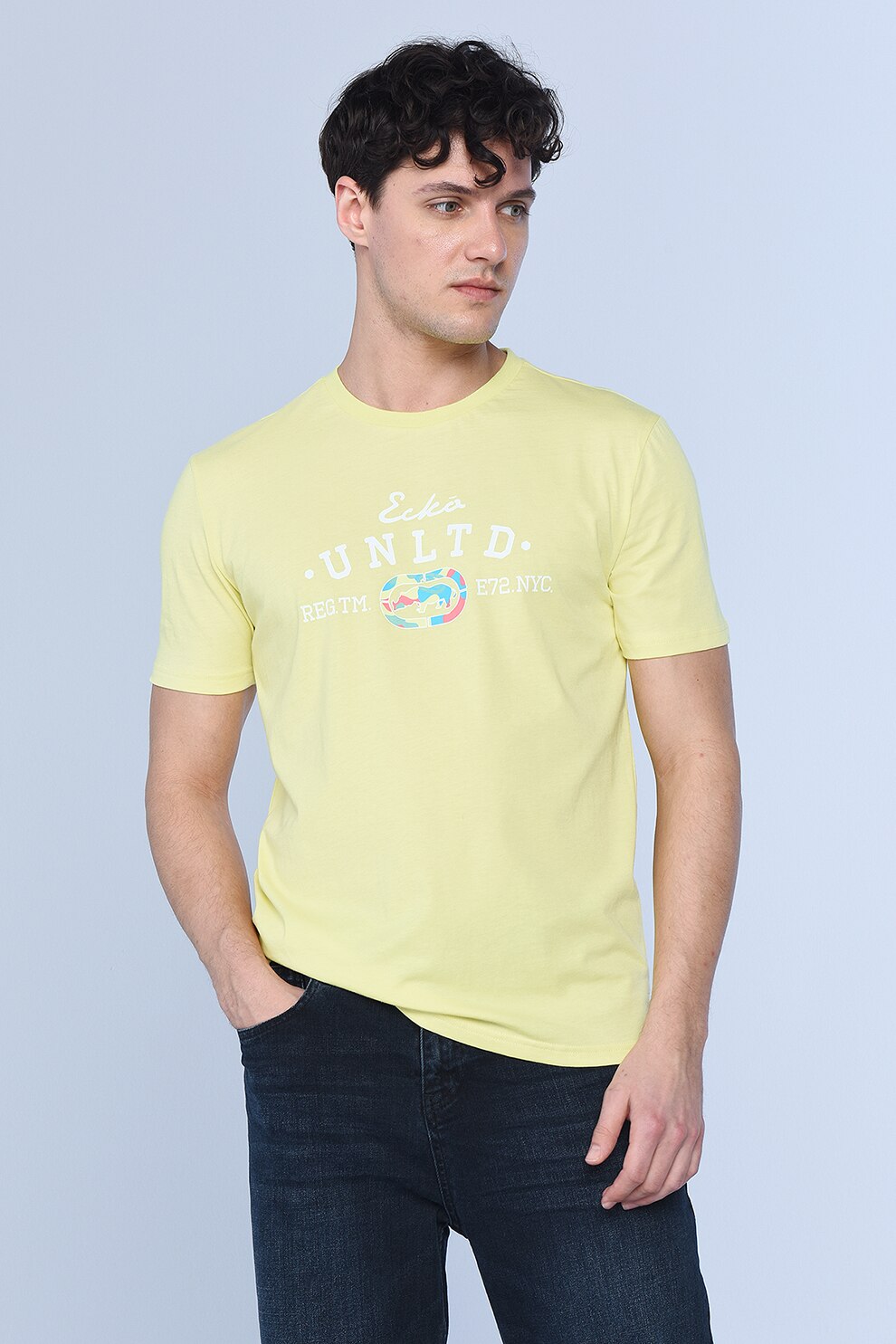 Ecko, Tricou regular fit cu imprimeu logo Joshua, Galben pai