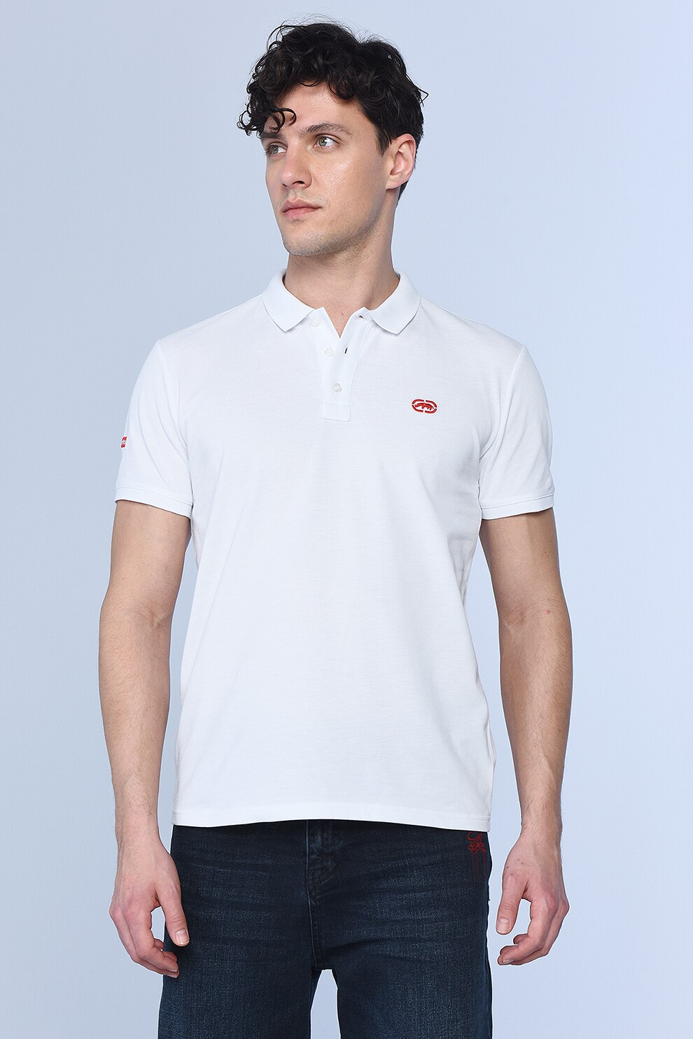 Ecko, Tricou polo regular fit Rhino, Alb, S