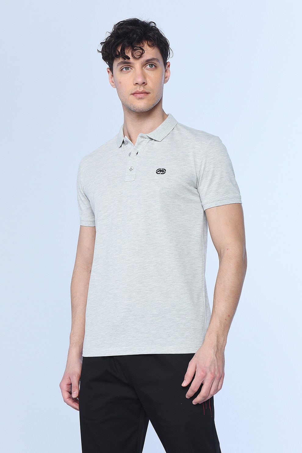 Ecko, Tricou polo regular fit Rhino, Gri deschis melange, S