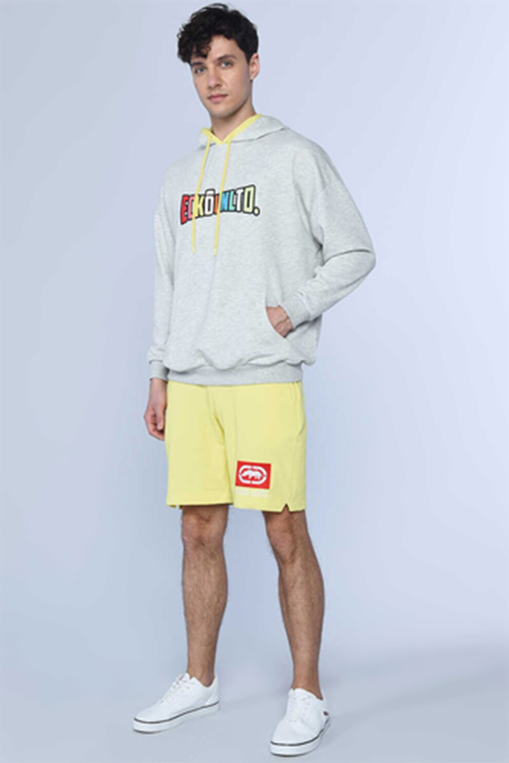 Ecko, Bermude sport cu logo brodat Utah, Galben, XS