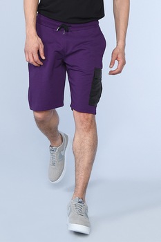 Ecko, Pantaloni scurti cu buzunar contrastant Gand, Violet ametist/Negru, XS Ecko, Pantaloni scurti cu buzunar contrastant Gand, Violet ametist/Negru, XS