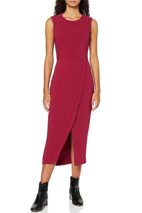 Găsiți rochie de damă, țesătură texturată, model mulat, Visiniu