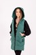 Vesta dama lunga cu gluga, culoare Verde, L