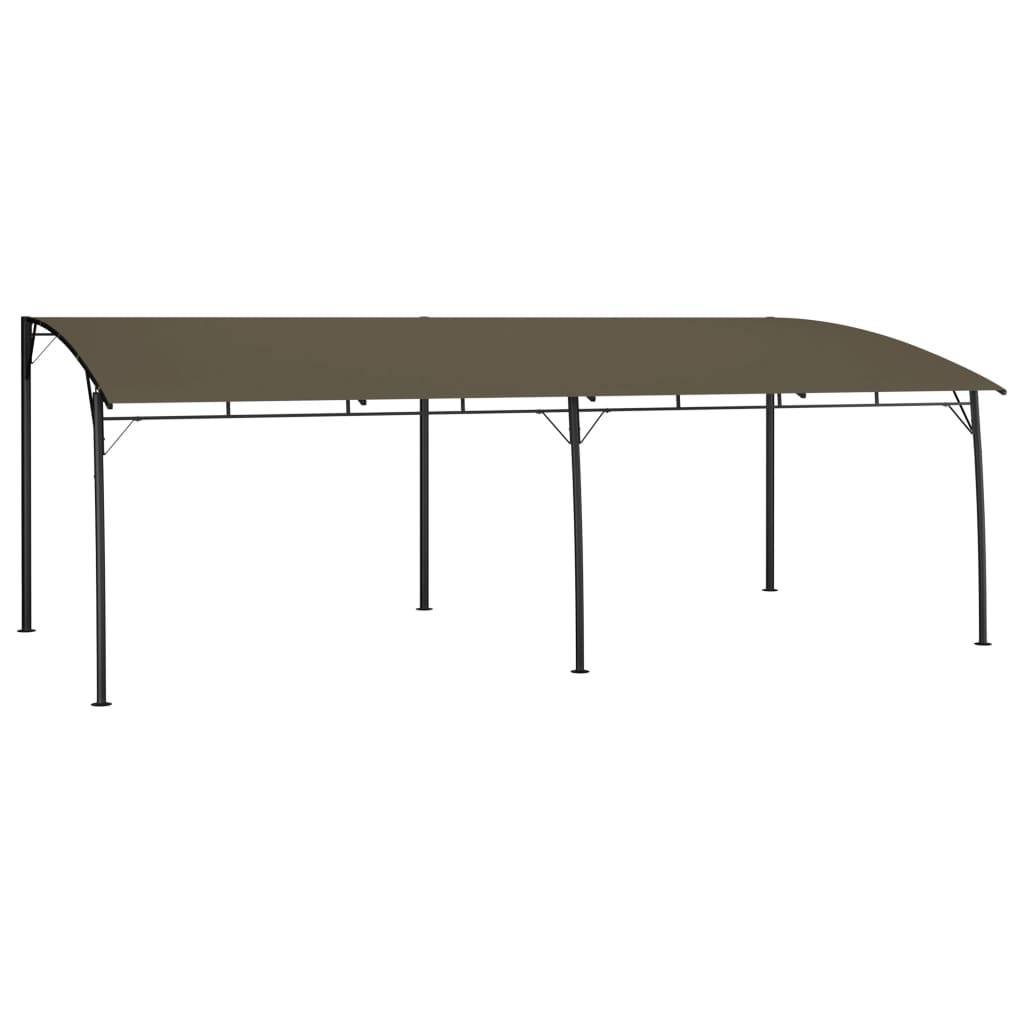 Copertina pavilion de gradina, vidaXL, Poliester/Otel, 6 x 3 x 2.25 m, Gri Taupe