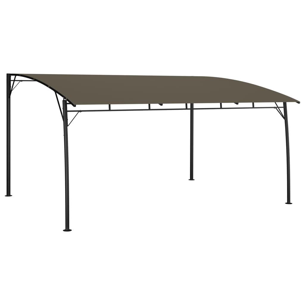 Copertina pavilion de gradina, vidaXL, Poliester/Otel, 4 x 3 x 2.25 m, Gri Taupe