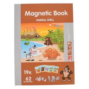 Set Puzzle magnetic cu animale, 62 accesorii -68074 Set Puzzle magnetic cu animale, 62 accesorii -68074