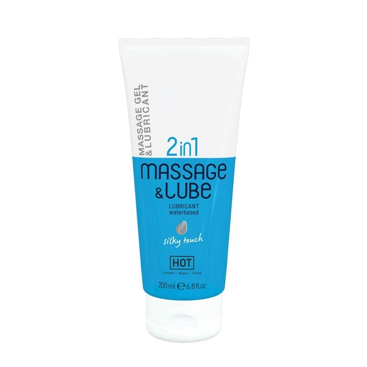 Hot 2In1, Masszázsgél és Vízbázisú Síkosító, 200 ml