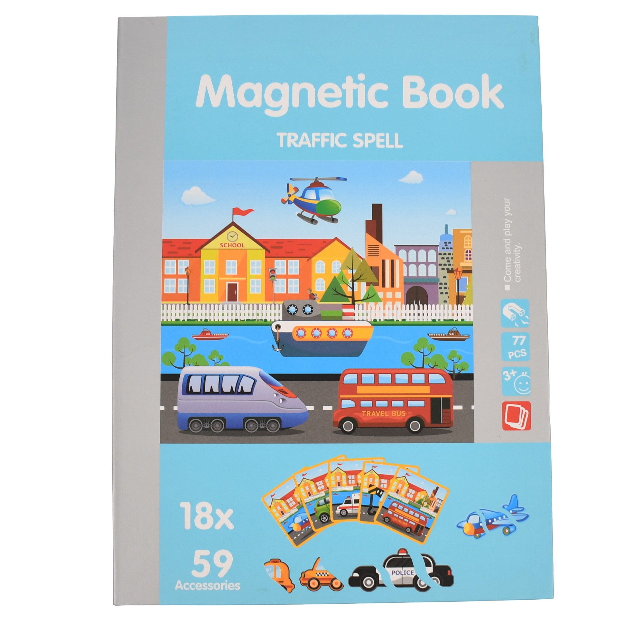 Set Puzzle magnetic cu vehicule, 59 accesorii - 68075