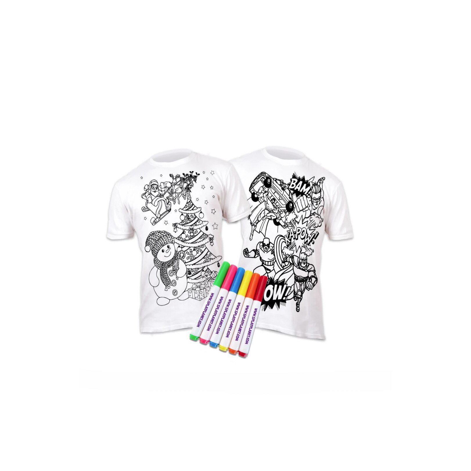 Set doua tricouri de colorat, Super Hero si Om de zapada