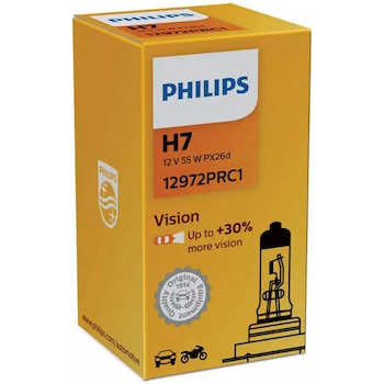 Bec H7 Philips Vision +30% 12V 55W PX26D Bec H7 Philips Vision +30% 12V 55W PX26D