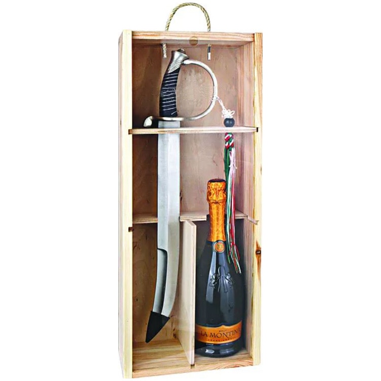 Pachet Vin Spumant La Montina, Brut 1.5l + Set Sabrare