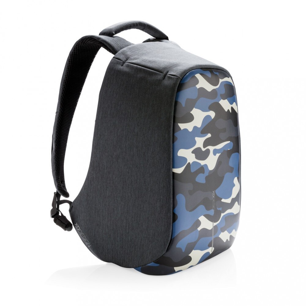Rucsac antifurt sport casual, 21MAR2578, 28x14x39 cm, XD by AleXer, Poliester, PVC, Albastru, breloc inclus