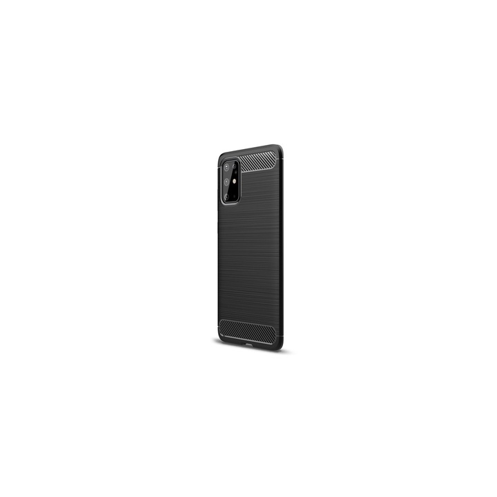 Gigapack gumi/szilikon tok Samsung Galaxy S20 Plus (SM-G985F) készülékhez, szálcsiszolt, fekete karbon mintás