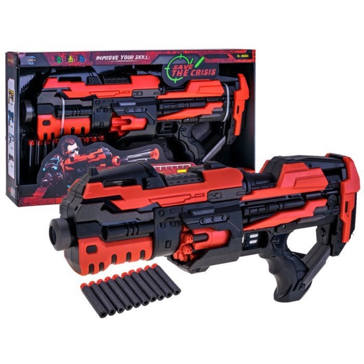 Pistol semi-automat de jucarie, Ramiz, Rosu/Negru