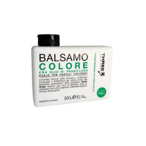 Balsam de par, Three, cu ulei de flori de pasiune pentru par vopsit, 300 ml