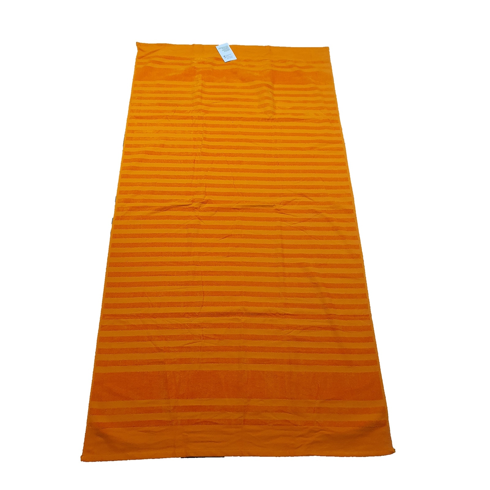Prosop de plaja, dungi portocalii, bumbac, 90x170 cm