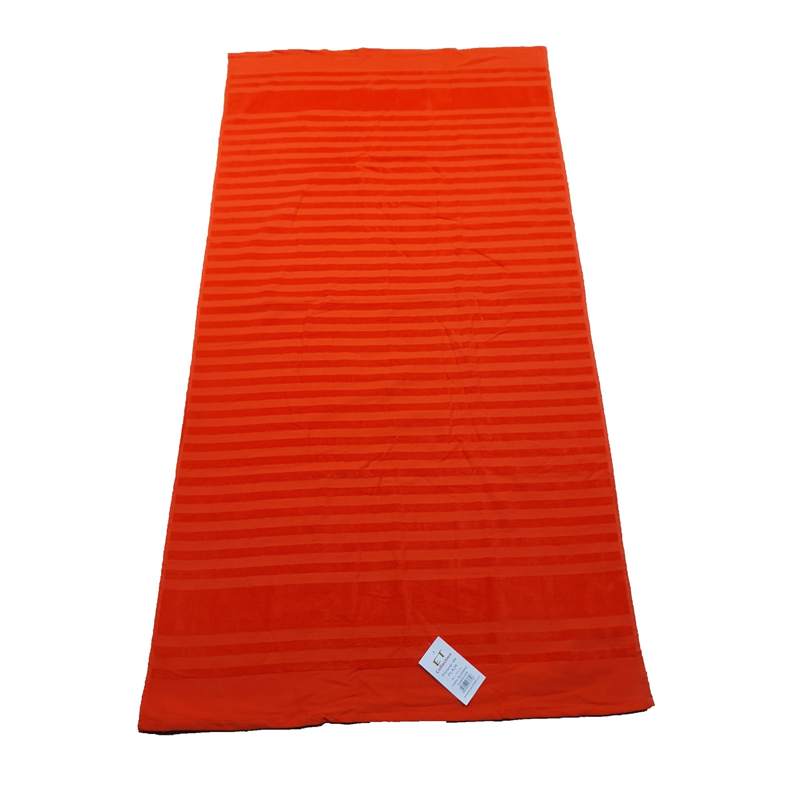 Prosop de plaja, dungi rosii, bumbac, 90x170 cm