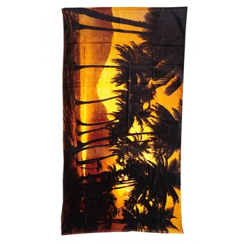 Prosop plaja cu palmieri, AI&E, multicolor, 150x80 cm Prosop plaja cu palmieri, AI&E, multicolor, 150x80 cm
