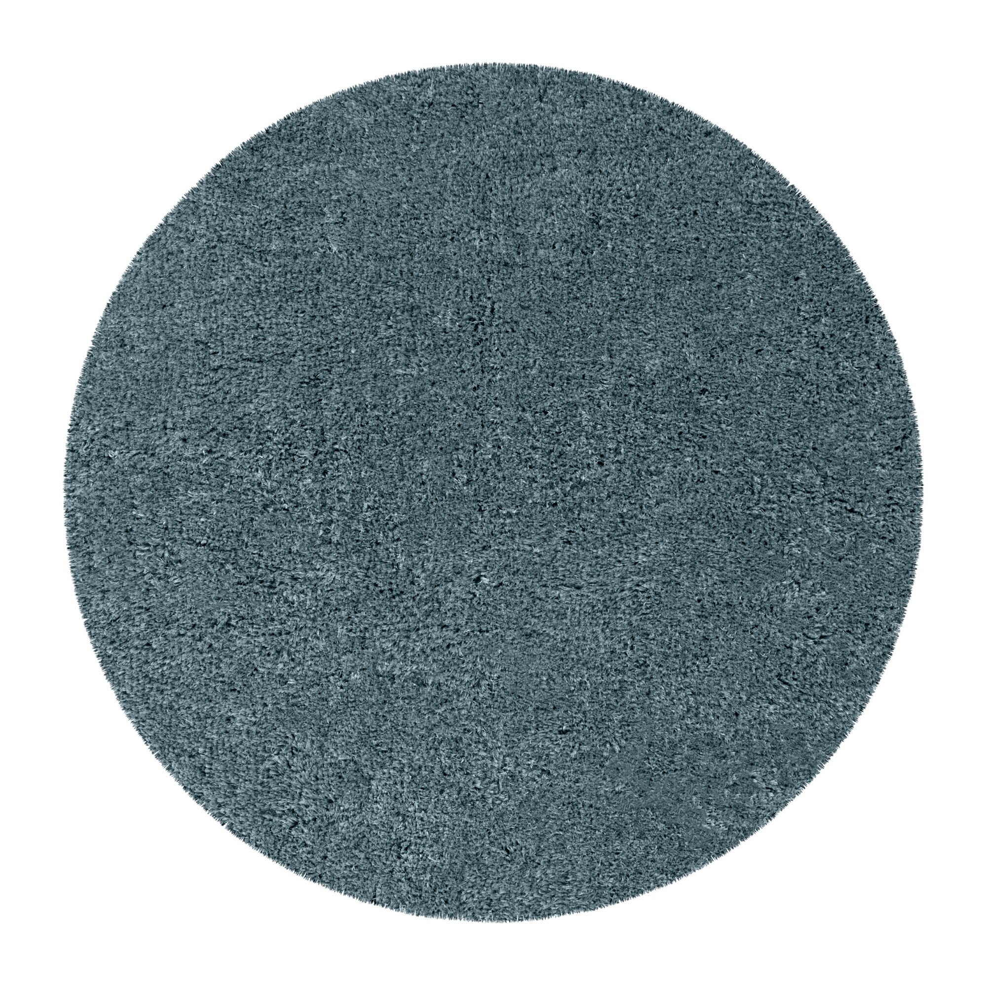 Covor de plus, Family Fabrics, Rotund, 120 cm, Turcoaz inchis