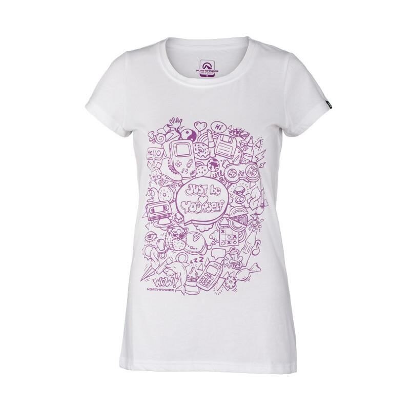 Tricou femei NORTHFINDER Natalya TR-4542SP, Alb