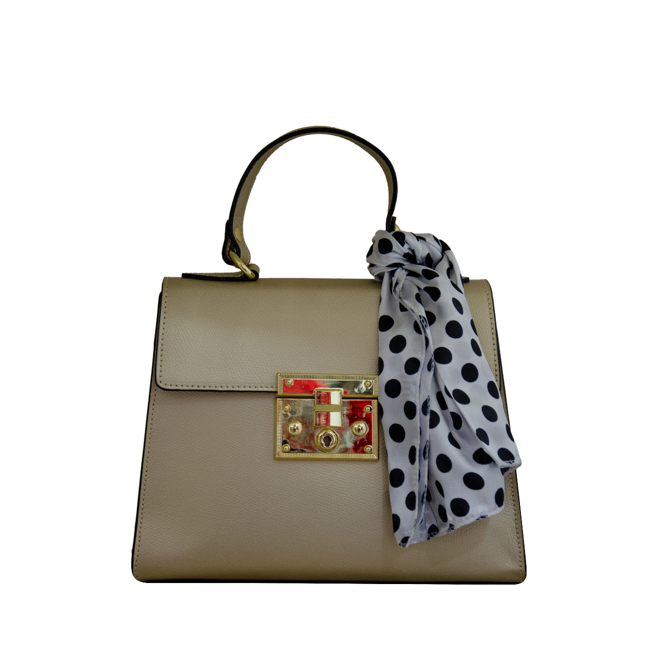 Geanta de dama din piele naturala Eva Bags, Mia auriu