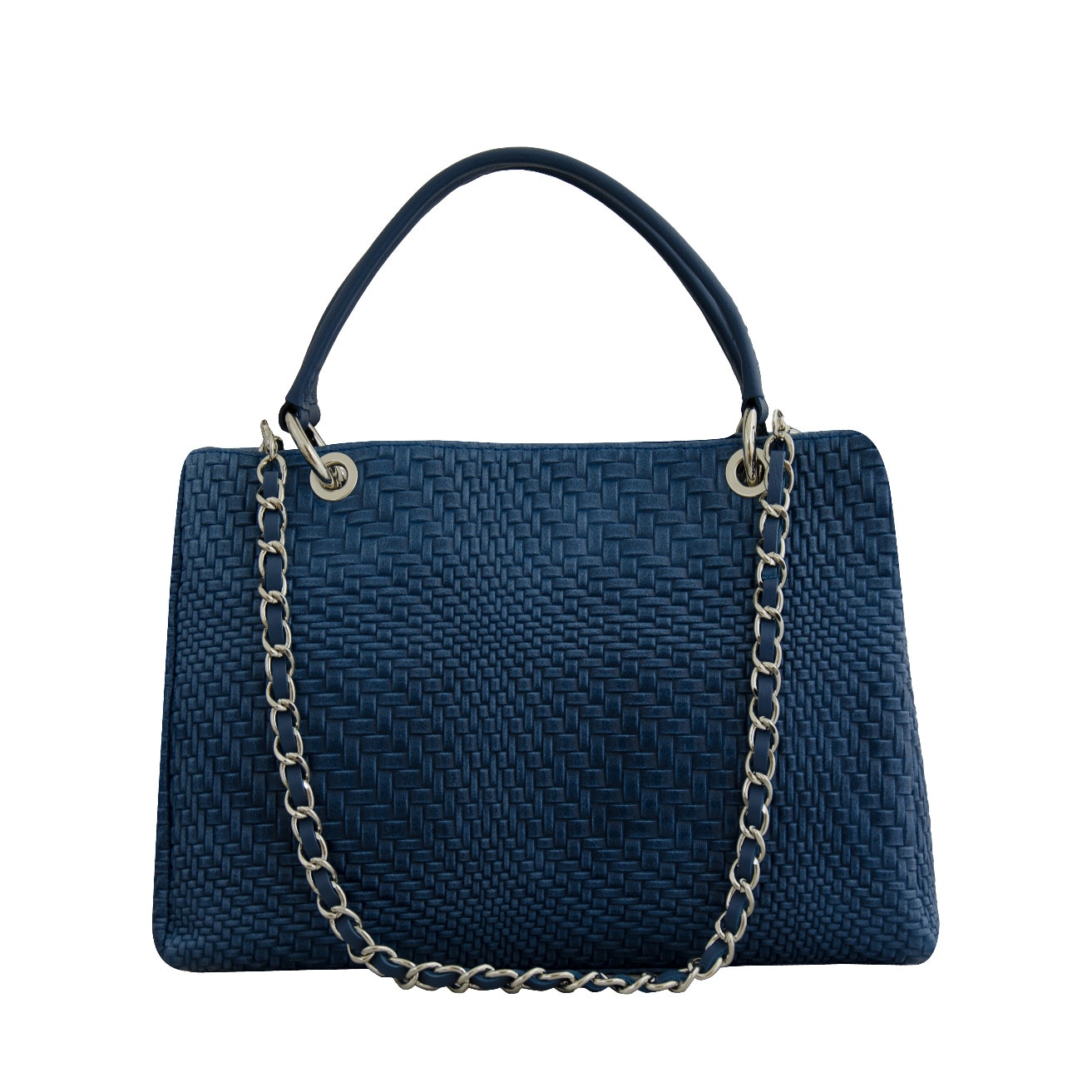 Geanta de dama din piele naturala Eva Bags, Olivia albastru jeans