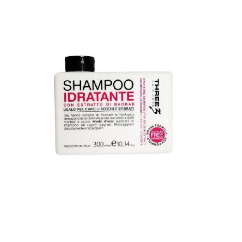 Sampon de par, Three, cu extract de baobab pentru hidratare, 300 ml