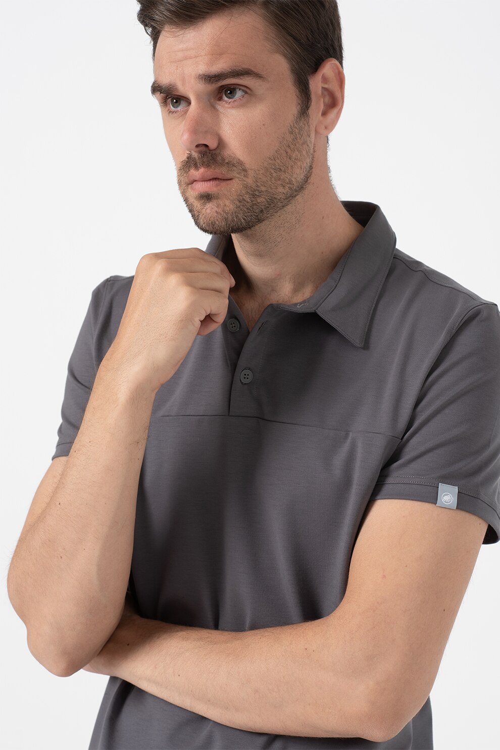Mammut, Tricou polo regular fit pentru drumetii Trovat Tour, Gri inchis