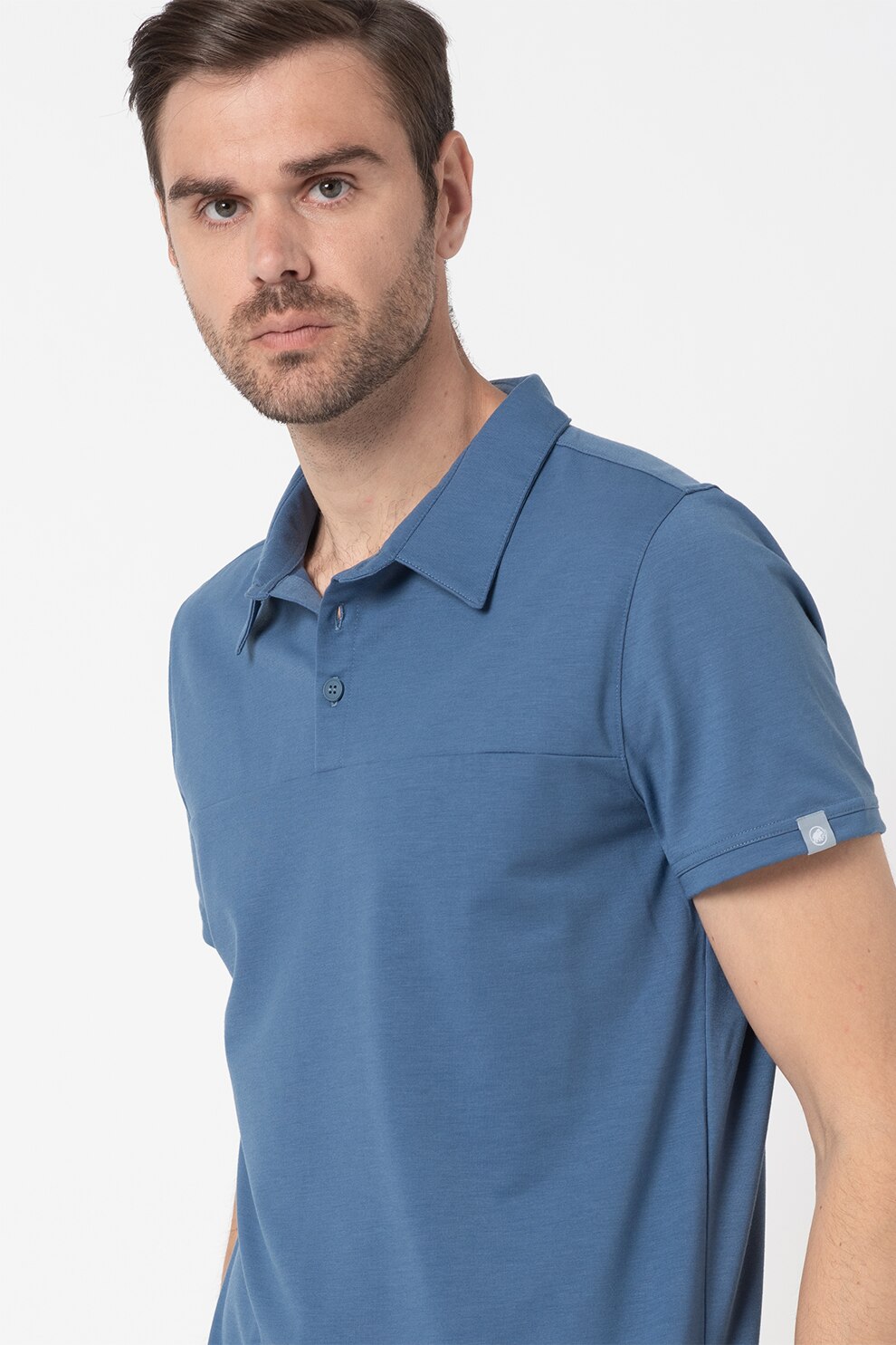 Mammut, Tricou polo regular fit pentru drumetii Trovat Tour, Albastru prafuit