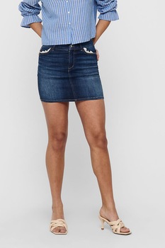 Only, Fusta mini din denim Carmen, Albastru Only, Fusta mini din denim Carmen, Albastru