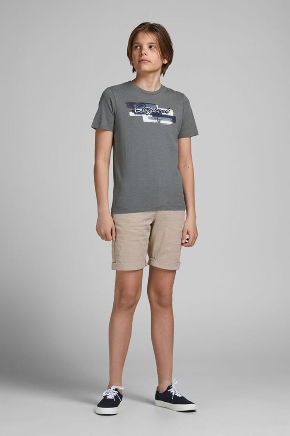 Jack&Jones, Pantaloni chino din amestec de in, Bej