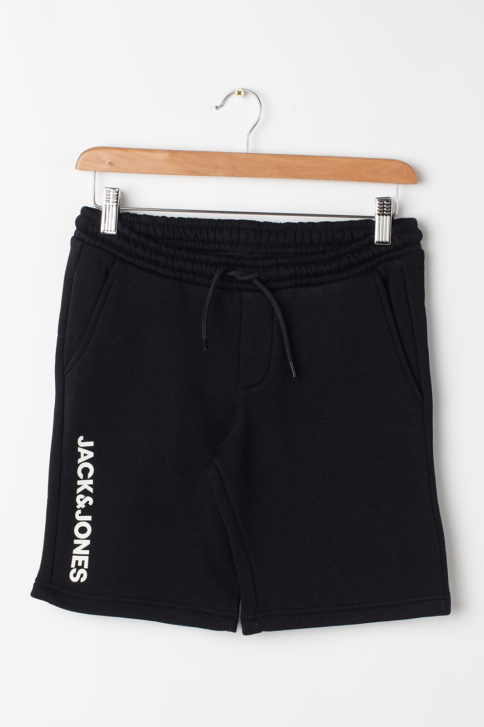 Jack&Jones, Bermude scurte cu snur de ajustare Side, Negru