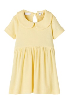 NAME IT, Rochie din amestec de modal si bumbac organic, Galben NAME IT, Rochie din amestec de modal si bumbac organic, Galben