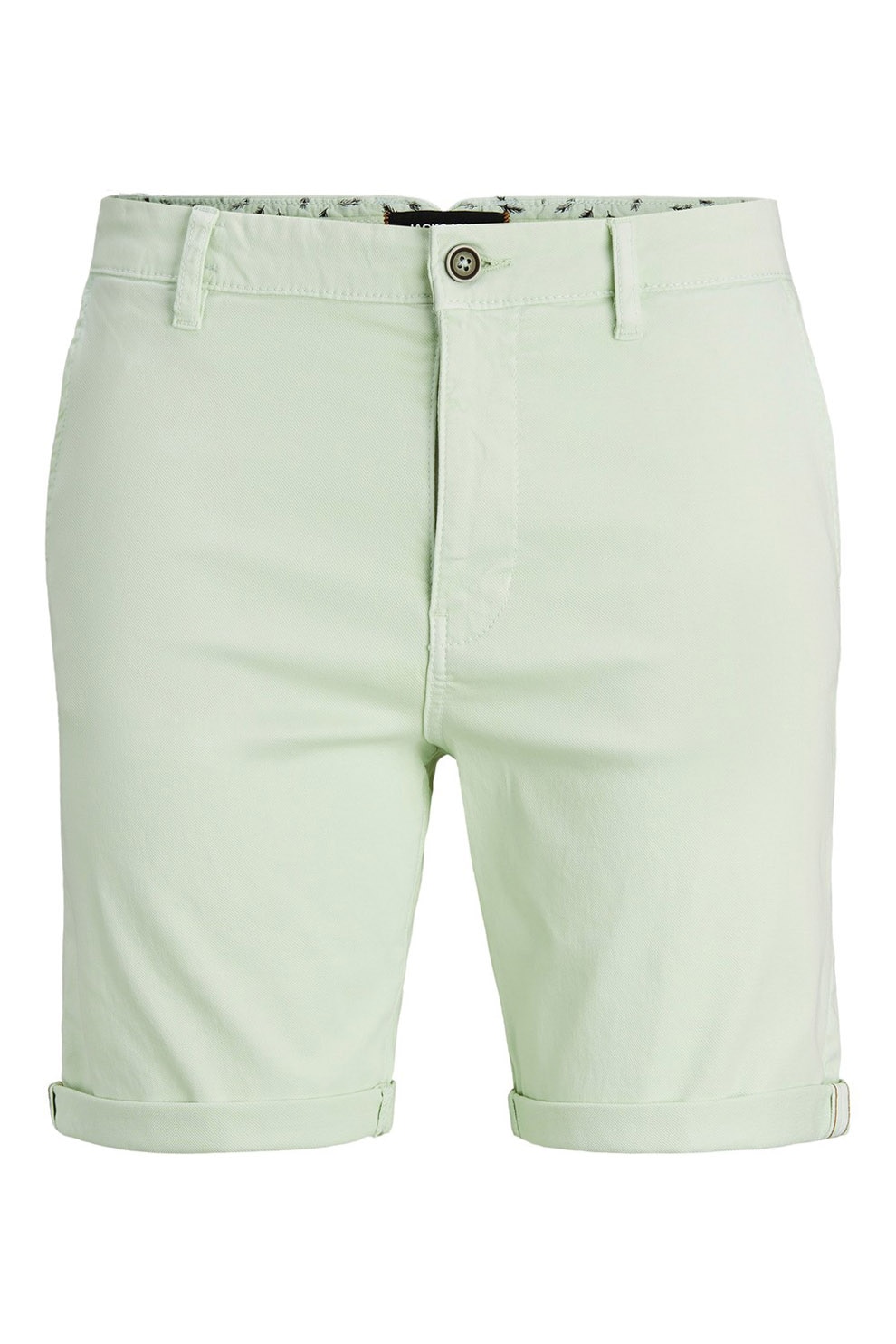 Jack&Jones, Pantaloni scurti chino cu terminatie pliabila, Verde pal