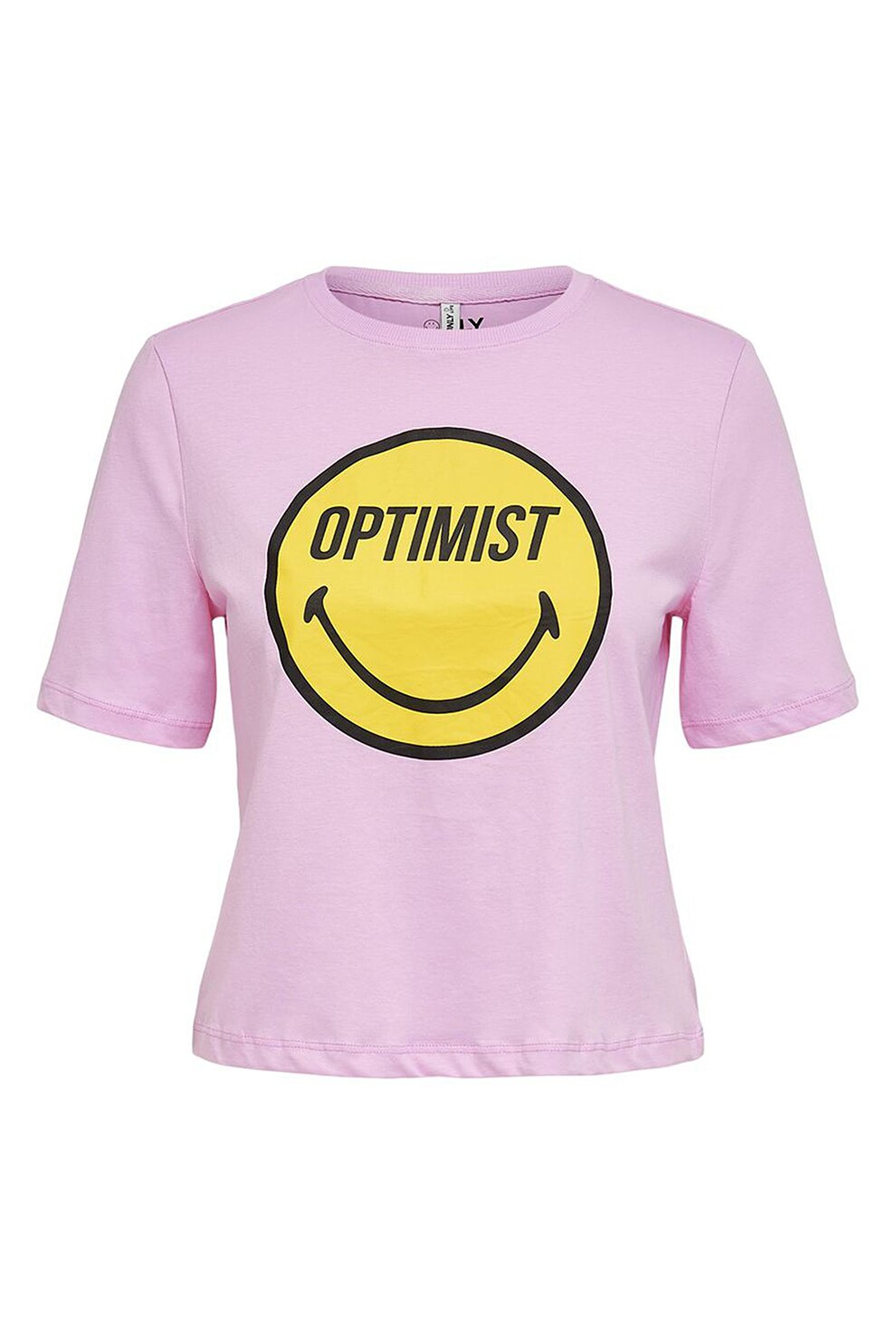 Only, Tricou de bumbac organic cu imprimeu, Roz/Galben