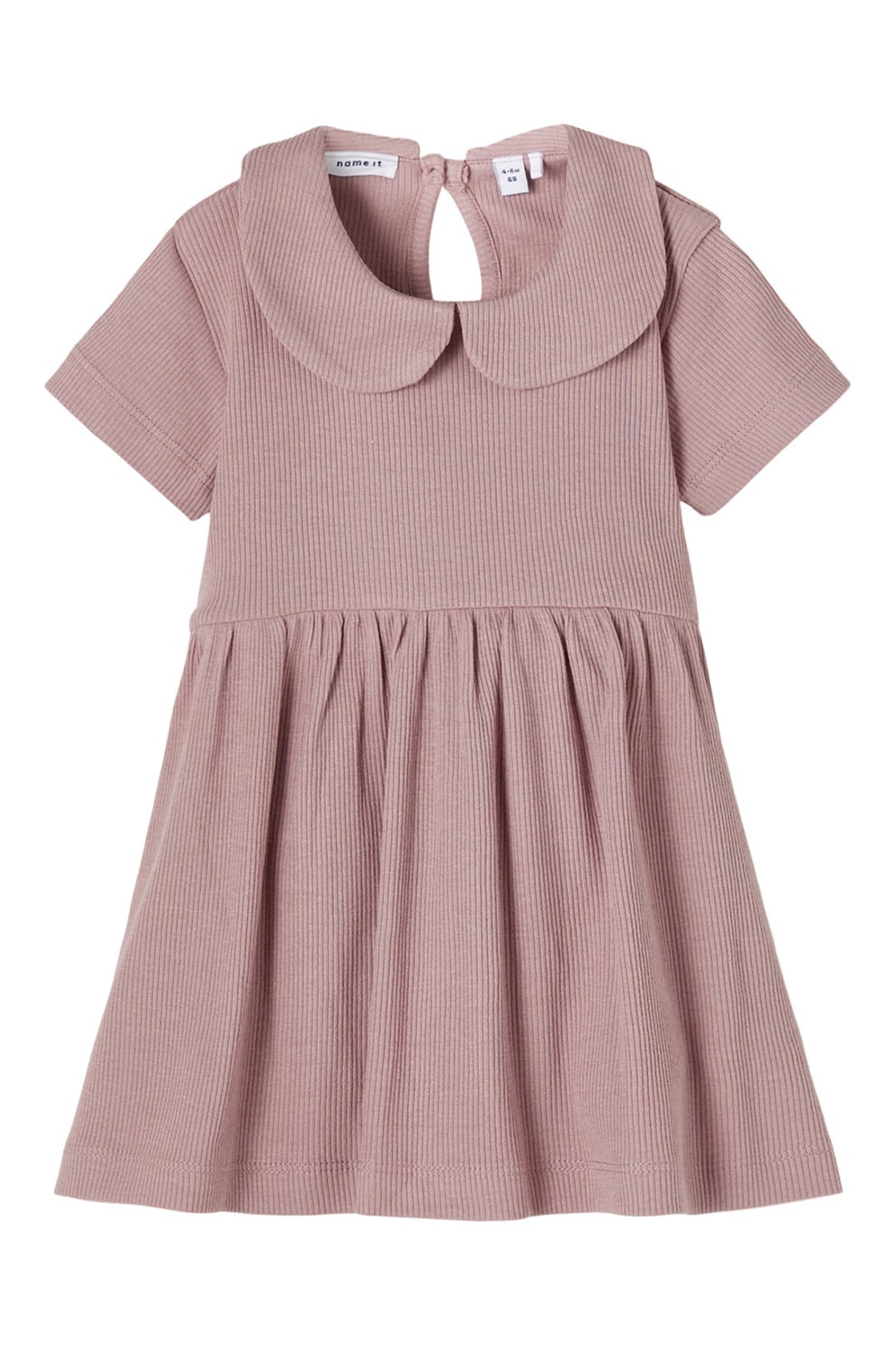 NAME IT, Rochie din amestec de modal si bumbac organic, Roz prafuit