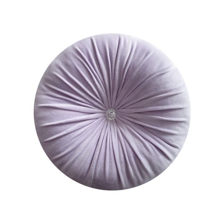 Perna decorativa, catifea soft, rotunda, lila, 33 cm