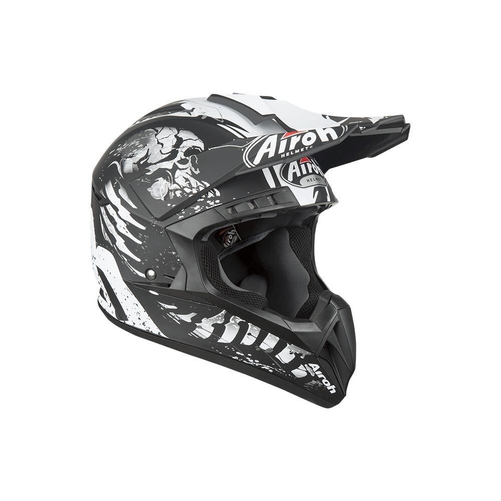 Casca motocross/enduro Airoh Switch Backbone, marime S, culoare negru/alb