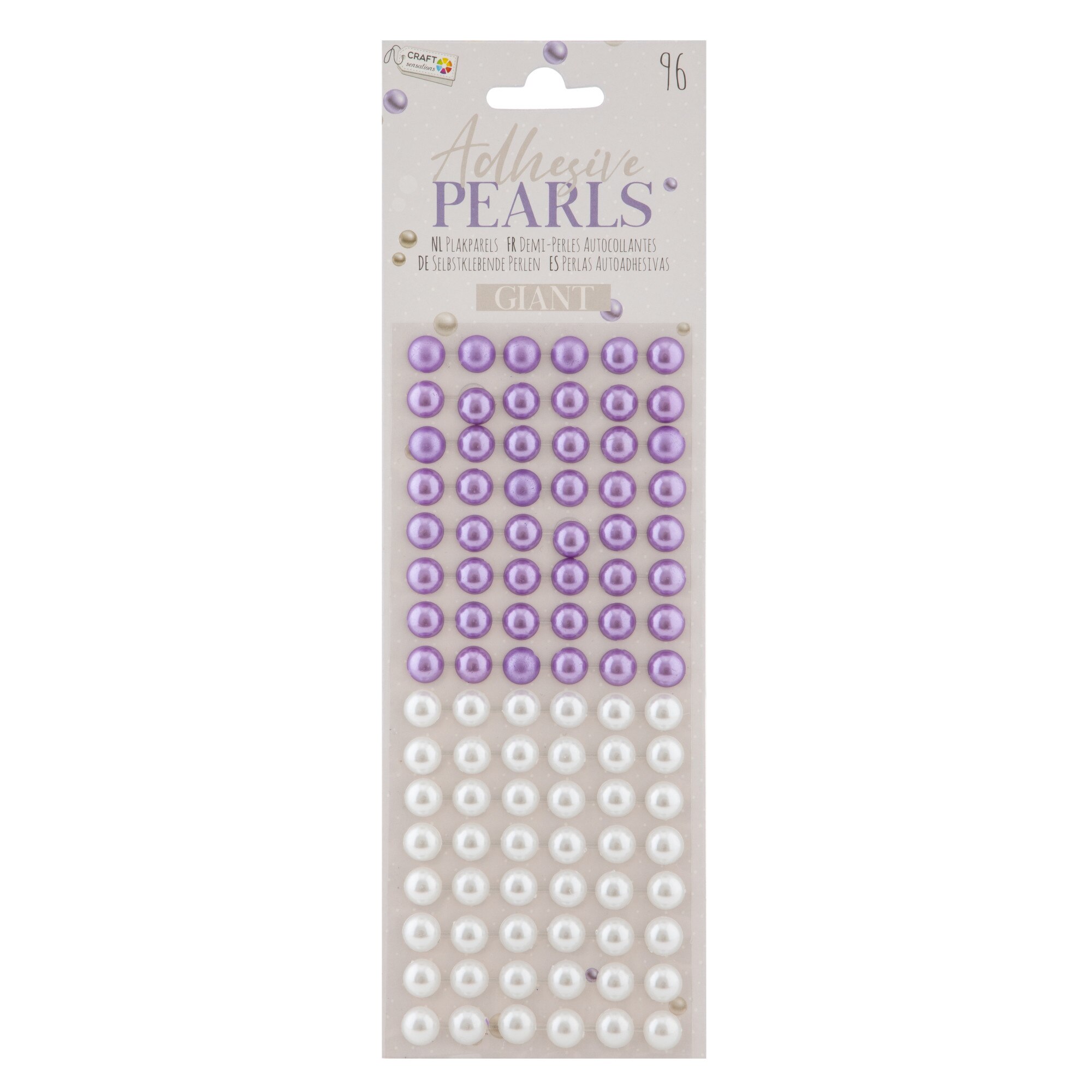 Set 96 perle adezive albe si mov, Craft Sensations