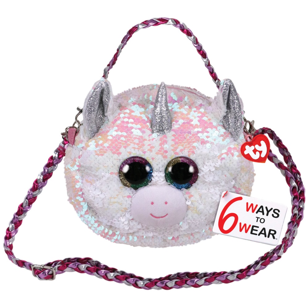 Pooseta Ty Plush, Din plus, Cu paiete reversibile, Unicornul Diamond