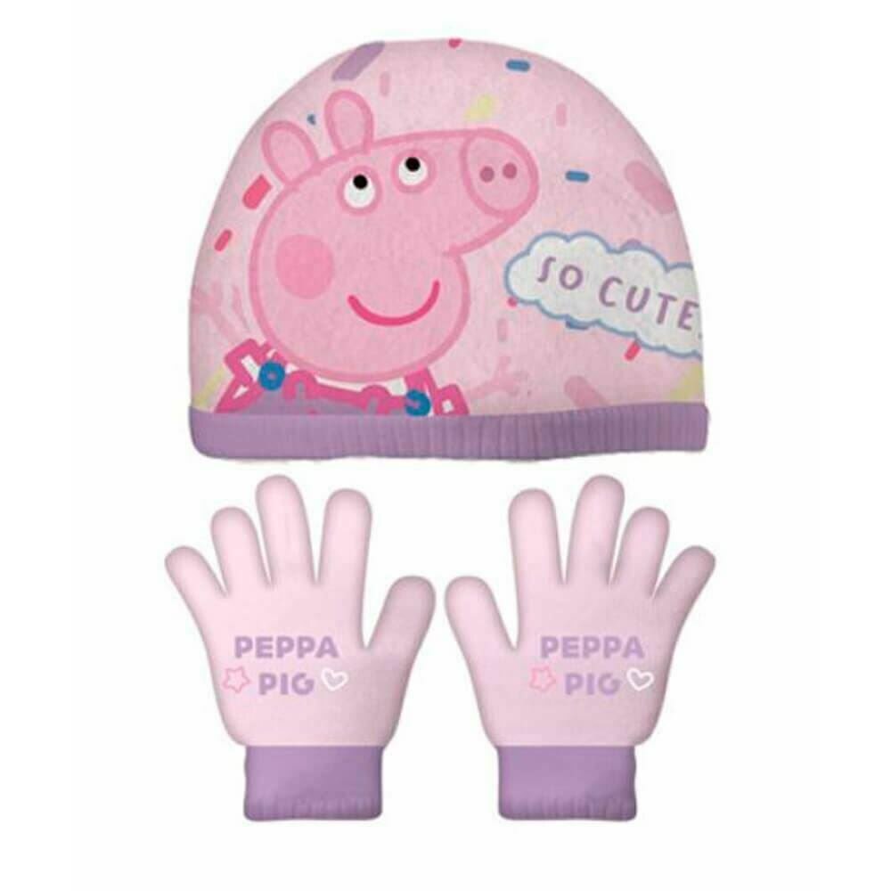 Set caciula si manusi Peppa Pig 48-51 7983, Roz, Unica