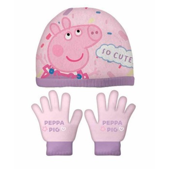 Set caciula si manusi Peppa Pig 48-51 7983, Roz, Unica Set caciula si manusi Peppa Pig 48-51 7983, Roz, Unica