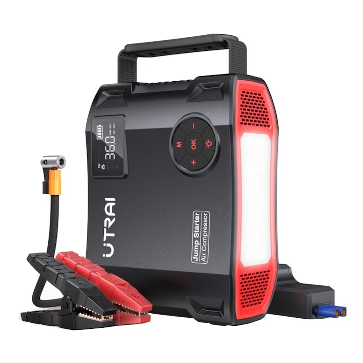 UTRAI 4 IN 1 multifunkciós autóindító, Power Bank 24000mah 2000A, kompresszor
