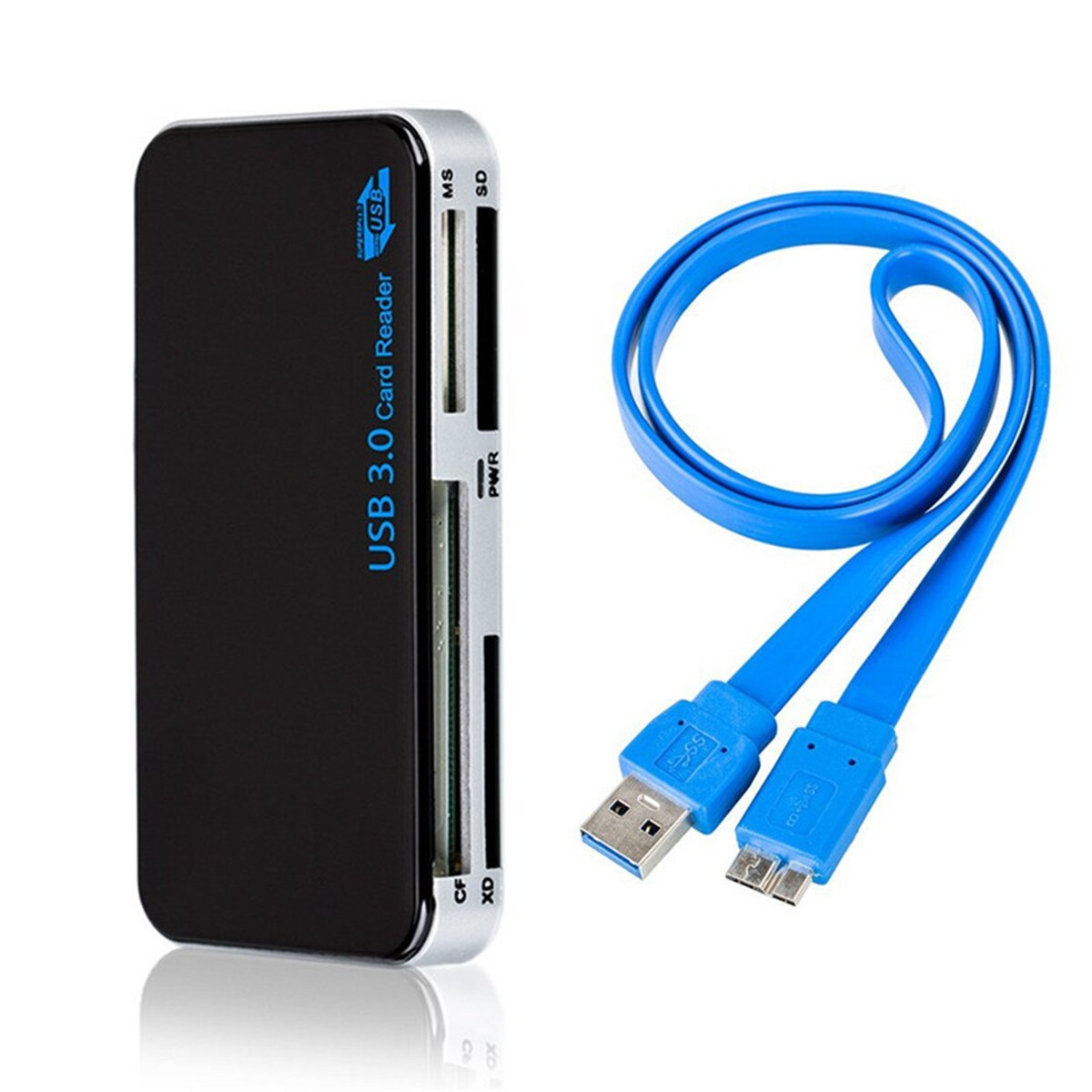 Cititor de carduri SeLgurFos, USB 3.0, Pentru carduri SD / CF / MS / XD / T-Flash / Micro SD / M2, Compatibil cu Mac OS/ Windows/ Linux, Negru
