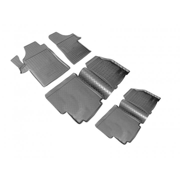 Covorase AutoPremium cu bordura pentru Mercedes Vito / Viano W639 anii 2005-2010 Randul 1+2+3 set 4 bucati din cauciuc tip tavita