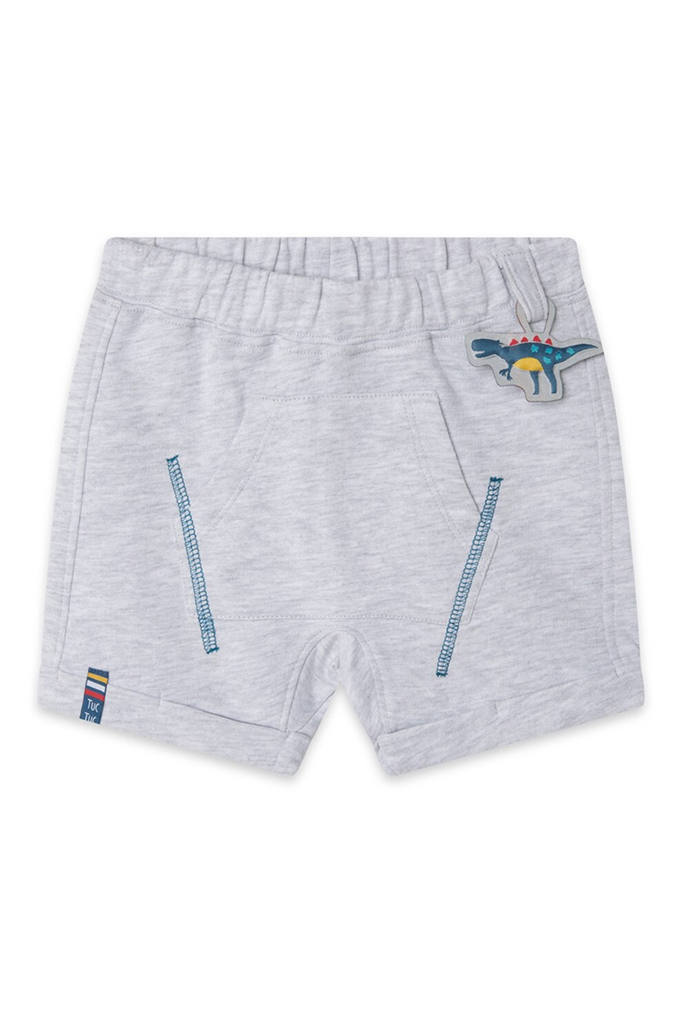 Tuc Tuc, Pantaloni scurti din jerseu cu cusaturi contrastante, Gri deschis melange